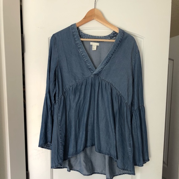 h&m denim blouse